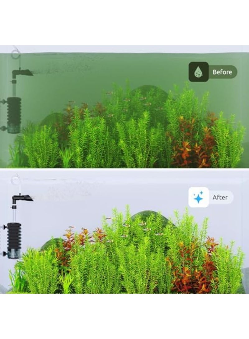 فلتر سرير سائل لأحواض السمك، فلتر إسفنجي بيولوجي صامت 3 في 1، مخرج ماء قابل للتعديل لأحواض سعة 10 إلى 30 جالون، فلتر غاطس متعدد الوظائف لدورة مياه فعالة - Image 3